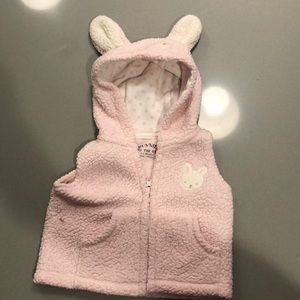 Fleece vest with bunny motif for newborn - 3M